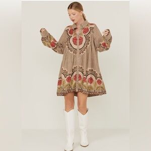 Free People Smell The Roses Mini Dress, Size XL EUC